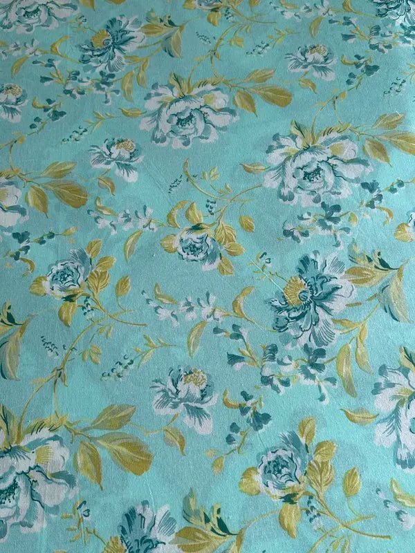 Aqua Floral Bedding Set,