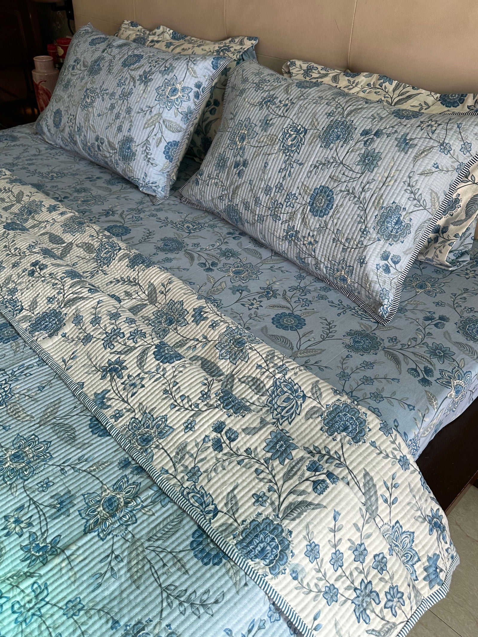 Blue Floral Bedding Set - Cool Threadz