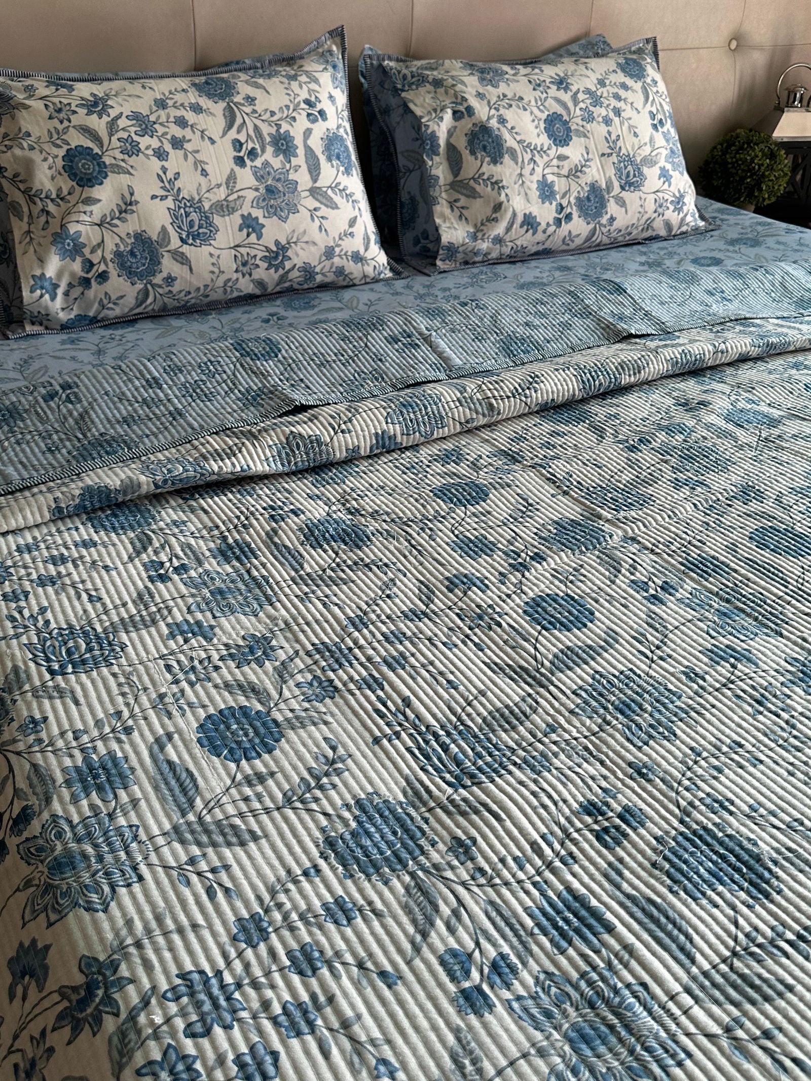 Blue Floral Bedding Set - Cool Threadz