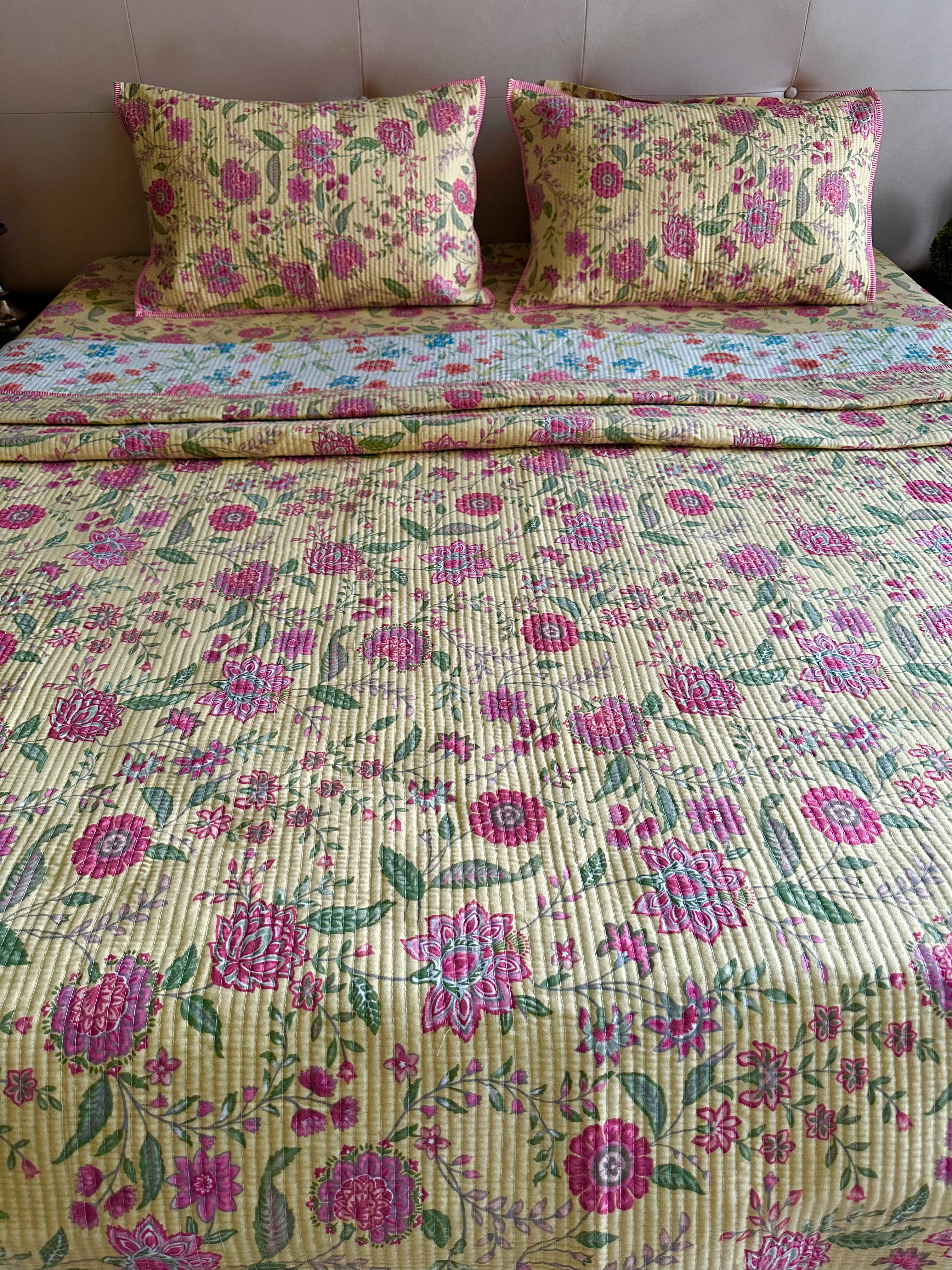 Yellow Floral Bedding Set - Cool Threadz