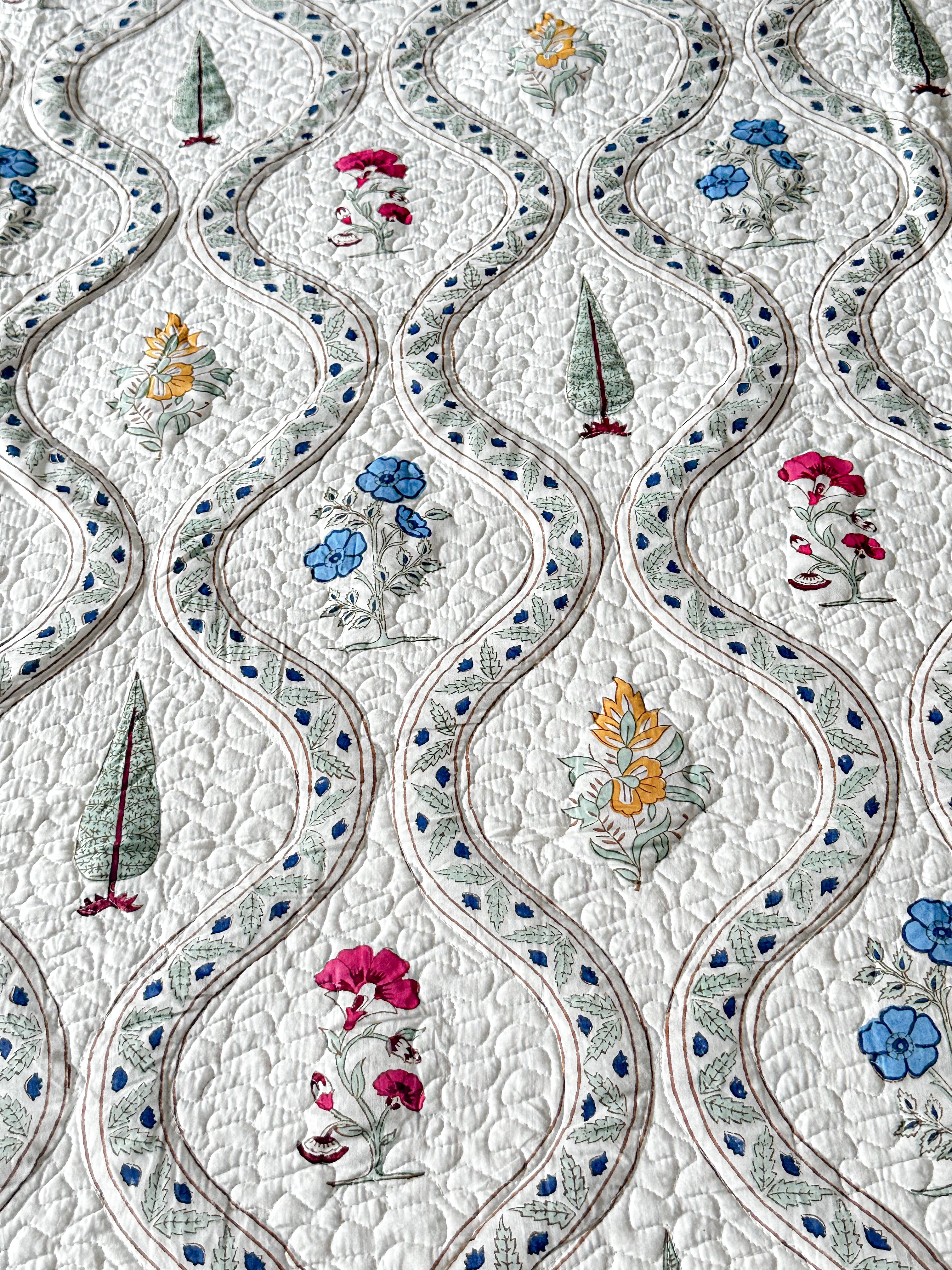 Meenakari Quilted Bedcover