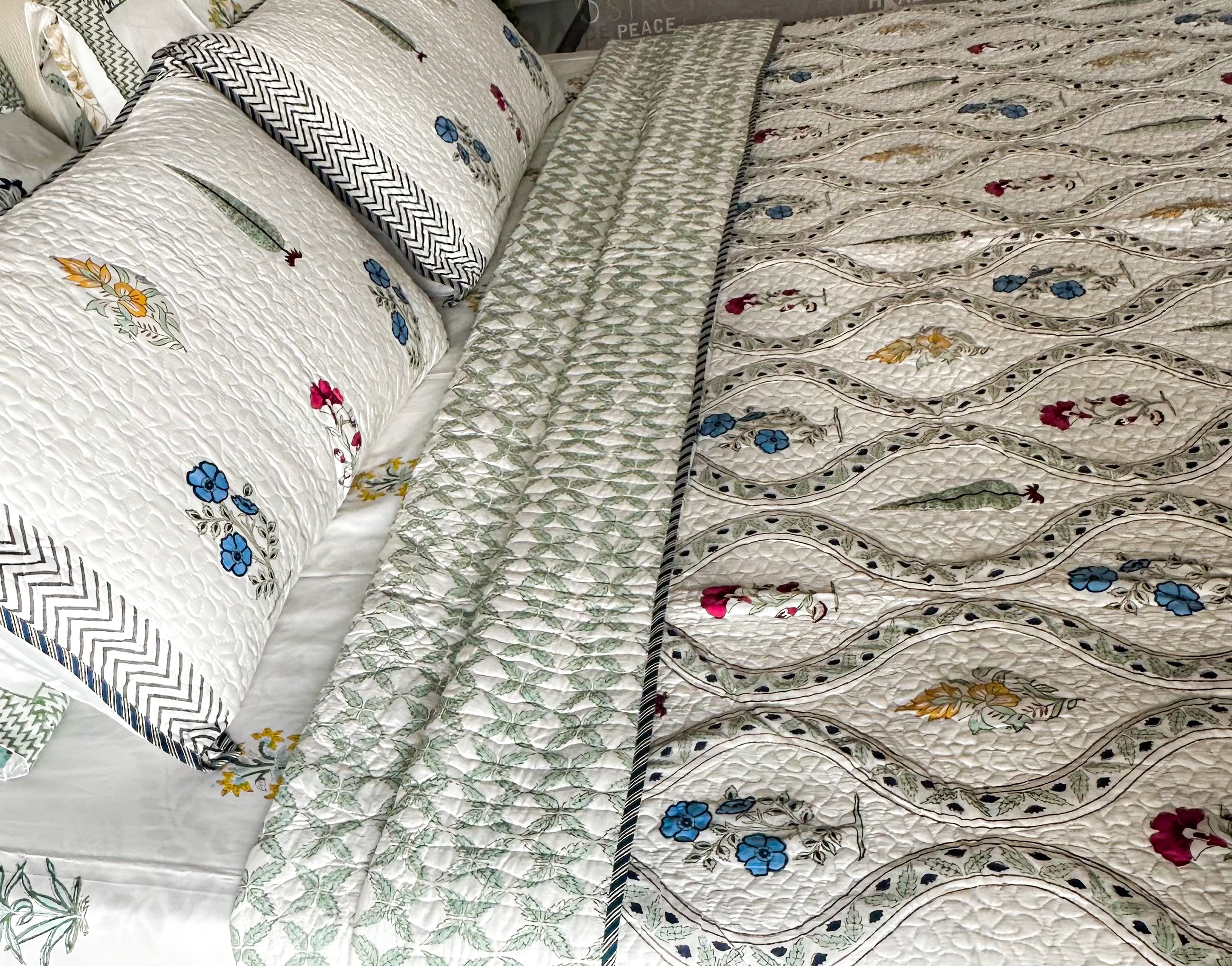 Meenakari Quilted Bedcover